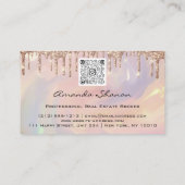 Berufliche Rose Blume Tropfen QRCODE Logo-Geschäft Visitenkarte (Rückseite)