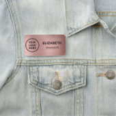 Berufliche Rose des Firmenlogos Gold Namensschild (Beispiel)