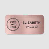 Berufliche Rose des Firmenlogos Gold Namensschild (Vorderseite)