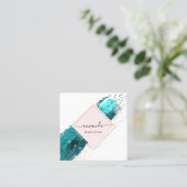 Berufliche Rose Frame Gold Beauty Logo Weiß Quadratische Visitenkarte (Stehend Vorderseite)