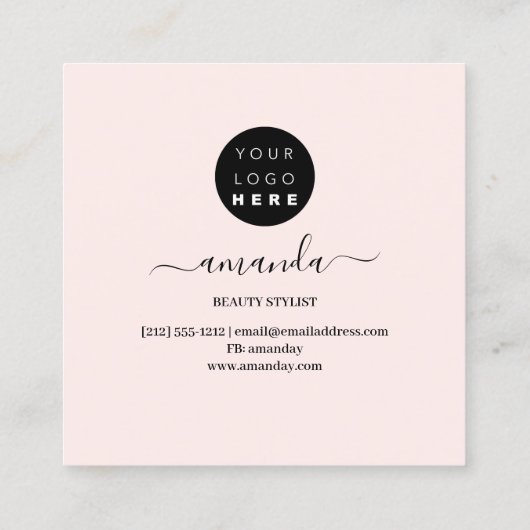 Berufliche Rose Frame Gold Berry Pink Confetti Quadratische Visitenkarte (Rückseite)