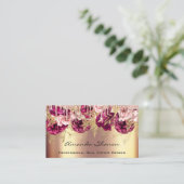 Berufliche Rose Gold Blume Tropfen QRCODE Logo Visitenkarte (Stehend Vorderseite)