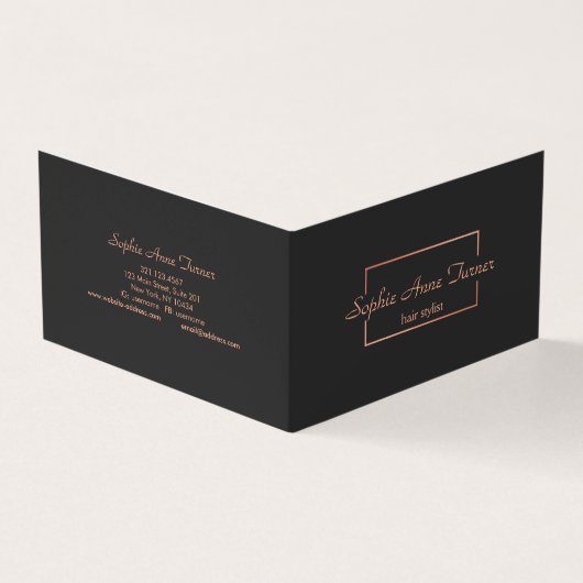 Berufliche Rose Gold gebrochene Rahmen auf dunkelg Visitenkarten (Vorderseite)