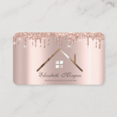Berufliche Rose Gold Glitzer Tropfen Real Anwesen Visitenkarte (Vorderseite)