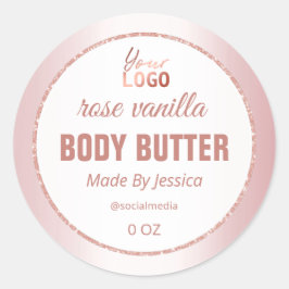 Berufliche Rose Gold Weißkörperbuttermarken Runder Aufkleber