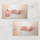 Berufliche Rose Goldrausch Stroke Cupcake Visitenkarte (Vorne/Hinten)
