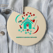 Berufliche Rot- und Aquamarine Reinigungsleistunge Button (Beispiel)