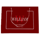 Berufliche Rot- und Weißweine-Trauzeugen Minimalis Große Geschenktüte (Vorderseite)