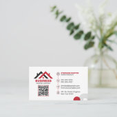 Berufliche Rot-Weiß-Dachkonstruktion Visitenkarte (Stehend Vorderseite)