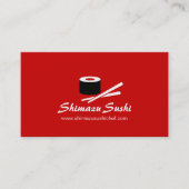 Berufliche rote weiße Sushi-Kochs-Geschäftskarte Visitenkarte (Vorderseite)