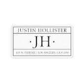 Berufliche Rücksendeadresse | Weiß und Schwarz Adressaufkleber (Vorne)