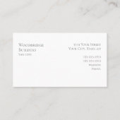 Berufliche rustikale Bäume einfach Visitenkarte (Rückseite)