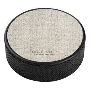 Berufliche rustikale Beige Linen Texture Eishockey Puck