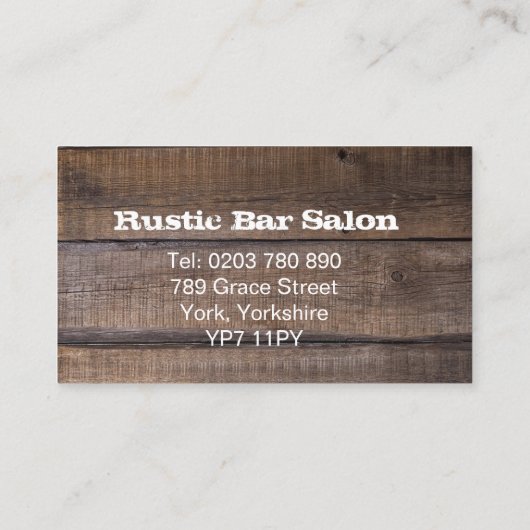 Berufliche rustikale Erinnerung Terminkarte (Rückseite)