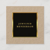 Berufliche rustikale Kraft aus schwarzem Gold Quadratische Visitenkarte (Vorderseite)