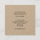 Berufliche rustikale Kraft aus schwarzem Gold Quadratische Visitenkarte (Rückseite)