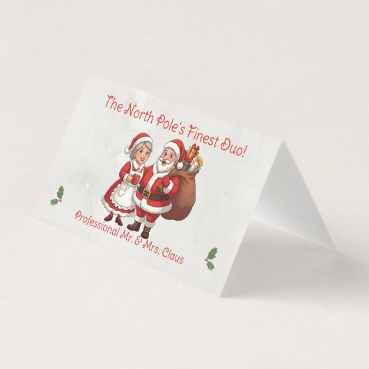 Berufliche Santa Business Card Zelt Mr. & Mrs. Cla (Vorderseite)