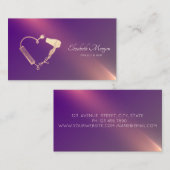 Berufliche Scheren Trockner Brush Lila Visitenkarte (Vorne/Hinten)