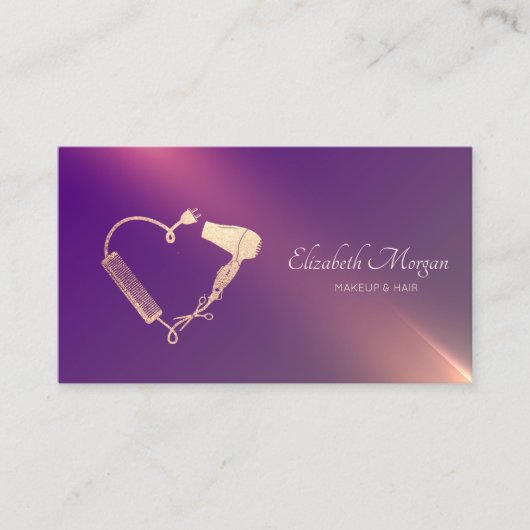 Berufliche Scheren Trockner Brush Lila Visitenkarte (Vorderseite)