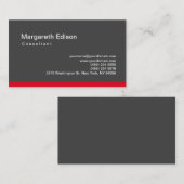 Berufliche Schlicht-Grau-Red-Visitenkarte Visitenkarte (Vorne/Hinten)