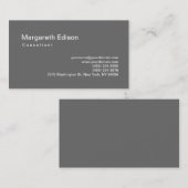 Berufliche Schlicht-Grau-Standard-Visitenkarte Visitenkarte (Vorne/Hinten)