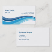 Berufliche schlichte einfache moderne Blau-Wellen Visitenkarte (Vorne/Hinten)
