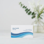 Berufliche schlichte einfache moderne Blau-Wellen Visitenkarte (Stehend Vorderseite)