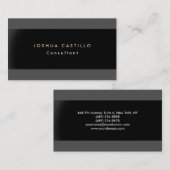 Berufliche Schlichte Elegante Grau Schwarz Moderne Visitenkarte (Vorne/Hinten)
