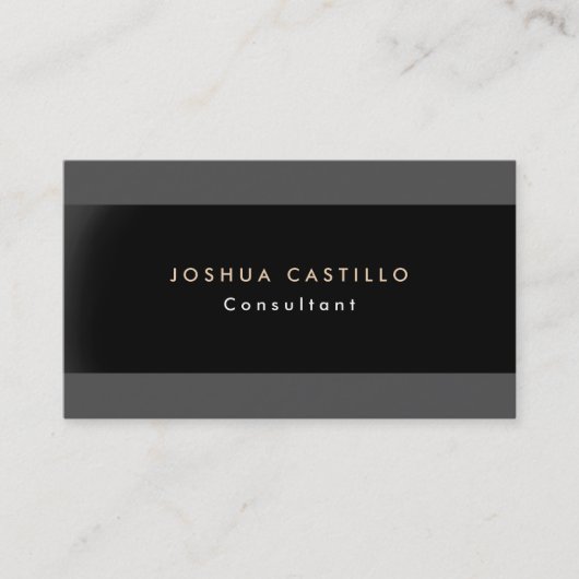 Berufliche Schlichte Elegante Grau Schwarz Moderne Visitenkarte (Vorderseite)