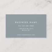 Berufliche Schlichte Elegante Moderne Grau Visitenkarte (Rückseite)