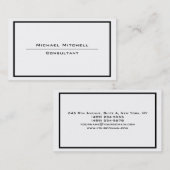 Berufliche Schlichte Elegante Schwarz-weiße Grenze Visitenkarte (Vorne/Hinten)