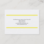 Berufliche Schlichte Gelbstreifen Visitenkarte (Rückseite)