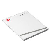 Berufliche Schlichte graue Linie mit rotem, fett M Notizblock (angewinkelt)