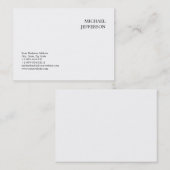 Berufliche Schlichte Klassik Schwarz & Weiß Visitenkarte (Vorne/Hinten)