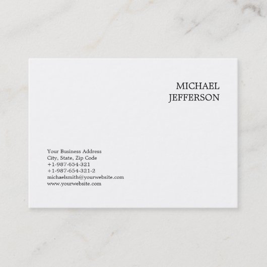 Berufliche Schlichte Klassik Schwarz & Weiß Visitenkarte (Vorderseite)