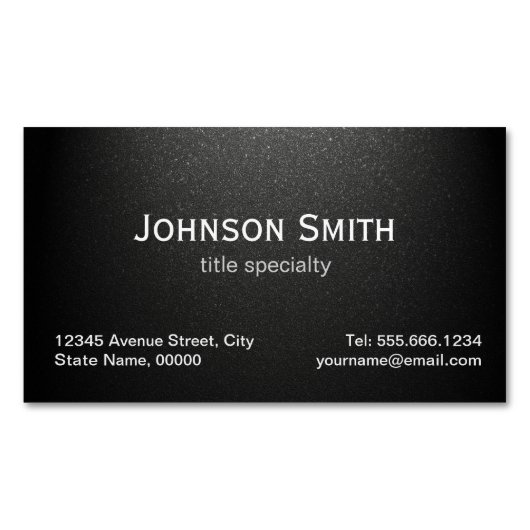 Berufliche Schlichte Matte Black - Einfach stilvol Magnetische Visitenkarte (Vorderseite)