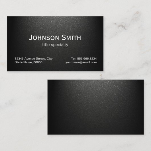 Berufliche Schlichte Matte Black - Einfach stilvol Visitenkarte (Vorne/Hinten)