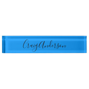 Berufliche Schlichte Moderne Elegante Bright Blue  Namensplakette