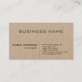 Berufliche Schlichte Premium Kraft Visitenkarte (Vorderseite)