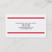 Berufliche Schlichte rote Streifen Visitenkarte (Rückseite)