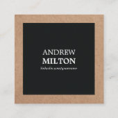 Berufliche schlichte schwarze Kraft Quadratische Visitenkarte (Vorderseite)