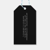 Berufliche Schlichte Schwarzweiß-Weiß-Monogramm Geschenkanhänger (Rückseite)
