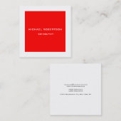 Berufliche Schlichte Sonderrot Quadratische Visitenkarte (Vorne/Hinten)