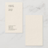 Berufliche, schlichte und moderne Creme Visitenkarte (Vorne/Hinten)