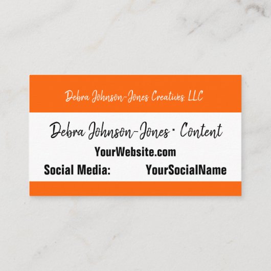 Berufliche, schlichte Visitenkarte (Rückseite)