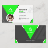 Berufliche Schlichte Visitenkarte für grün und sch (Vorne/Hinten)