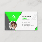 Berufliche Schlichte Visitenkarte für grün und sch (Vorderseite)