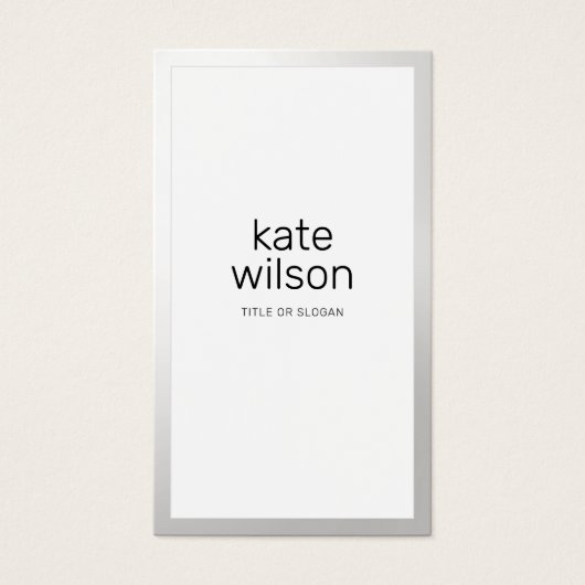 Berufliche schlichte weiß-silberne Grenze (Vorderseite)