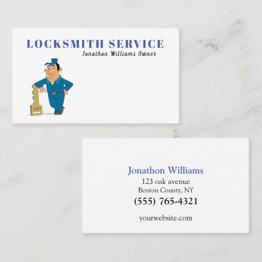 Berufliche Schlosserservicekarte Visitenkarte (Vorne/Hinten)