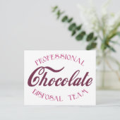 Berufliche Schokoladenbeseitigungsteam Postkarte (Stehend Vorderseite)